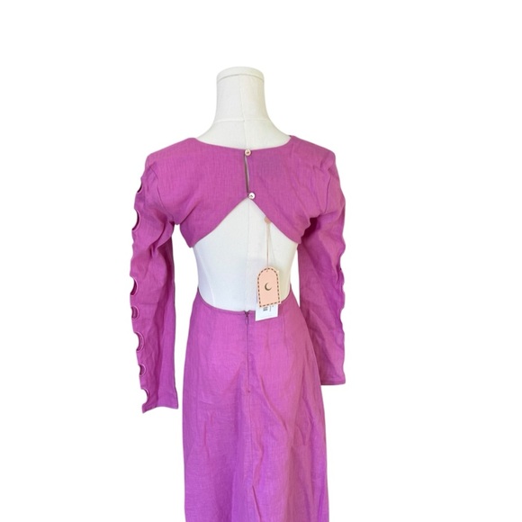The Wolf Gang - NWT La Joya Cut-Out Linen Maxi Dress Sz XS - Picture 7 of 14